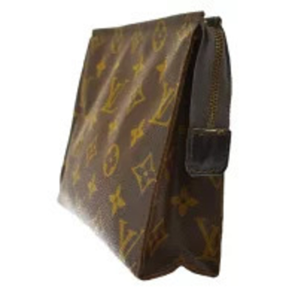 Louis Vuitton Toilette Clutch Monogram Pouch Bag Leather Pochette Brown
